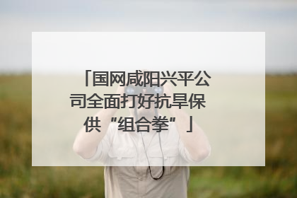 国网咸阳兴平公司全面打好抗旱保供“组合拳”