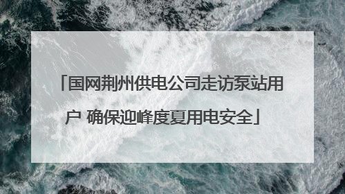 国网荆州供电公司走访泵站用户 确保迎峰度夏用电安全