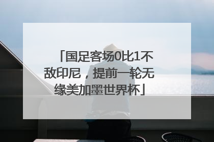 国足客场0比1不敌印尼，提前一轮无缘美加墨世界杯
