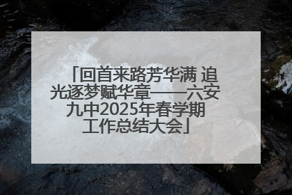 回首来路芳华满 追光逐梦赋华章——六安九中2025年春学期工作总结大会