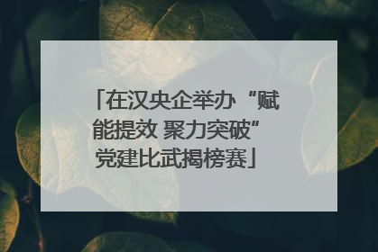 在汉央企举办“赋能提效 聚力突破”党建比武揭榜赛