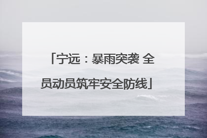 宁远：暴雨突袭 全员动员筑牢安全防线