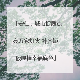 安仁：城市提质点亮万家灯火 补齐短板厚植幸福底色