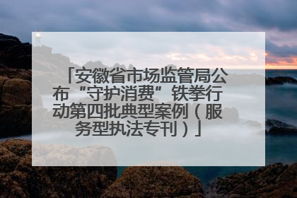 安徽省市场监管局公布“守护消费”铁拳行动第四批典型案例（服务型执法专刊）