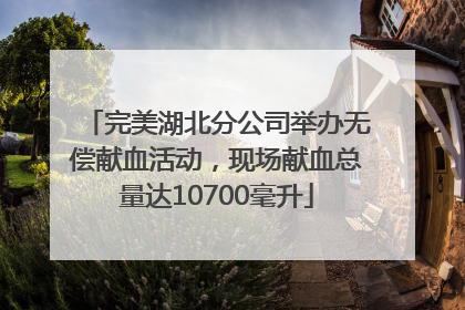 完美湖北分公司举办无偿献血活动，现场献血总量达10700毫升