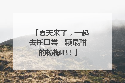 夏天来了，一起去托口尝一颗最甜的杨梅吧！