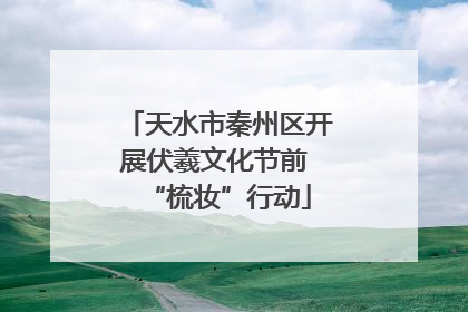 天水市秦州区开展伏羲文化节前 “梳妆”行动