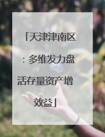 天津津南区：多维发力盘活存量资产增效益