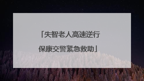 失智老人高速逆行 保康交警紧急救助