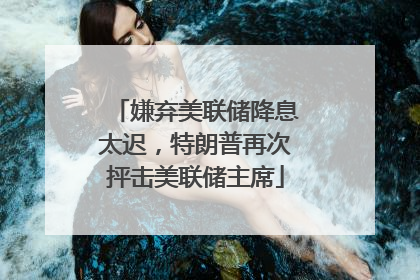 嫌弃美联储降息太迟，特朗普再次抨击美联储主席