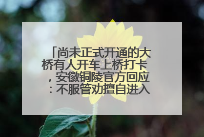 尚未正式开通的大桥有人开车上桥打卡，安徽铜陵官方回应：不服管劝擅自进入，已采取措施