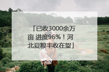 已收3000余万亩 进度96%！河北夏粮丰收在望