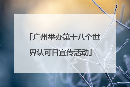 广州举办第十八个世界认可日宣传活动