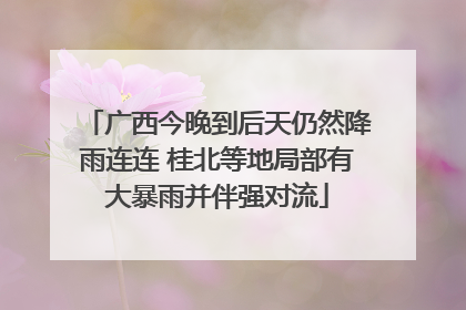 广西今晚到后天仍然降雨连连 桂北等地局部有大暴雨并伴强对流