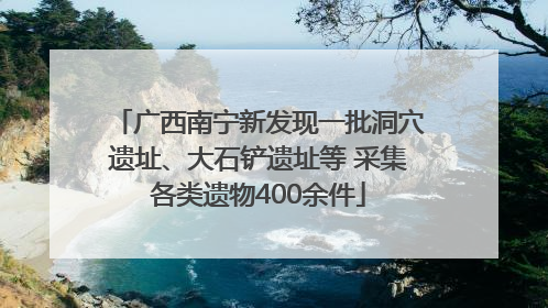 广西南宁新发现一批洞穴遗址、大石铲遗址等 采集各类遗物400余件