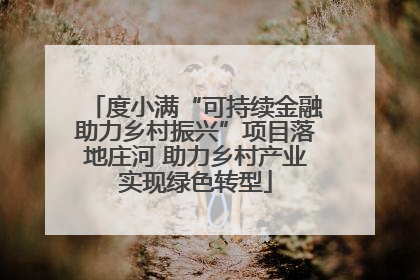 度小满“可持续金融助力乡村振兴”项目落地庄河 助力乡村产业实现绿色转型