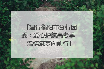 建行衡阳市分行团委：爱心护航高考季 温情筑梦向前行