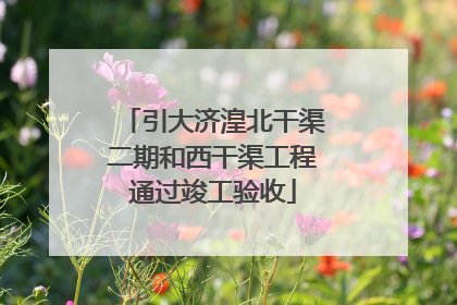 引大济湟北干渠二期和西干渠工程通过竣工验收