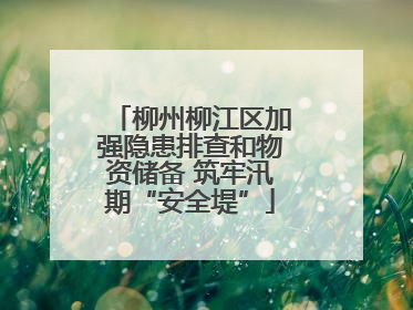 柳州柳江区加强隐患排查和物资储备 筑牢汛期“安全堤”