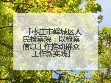 枣庄市峄城区人民检察院：以检察信息工作推动群众工作新实践