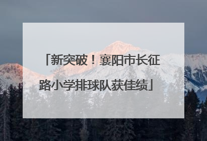 新突破！襄阳市长征路小学排球队获佳绩