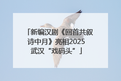 新编汉剧《回首共叙诗中月》亮相2025武汉“戏码头”