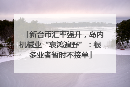 新台币汇率强升，岛内机械业“哀鸿遍野”：很多业者暂时不接单