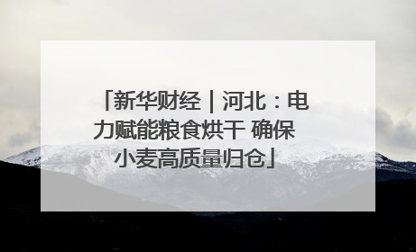 新华财经｜河北：电力赋能粮食烘干 确保小麦高质量归仓