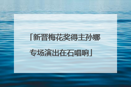 新晋梅花奖得主孙娜专场演出在石唱响