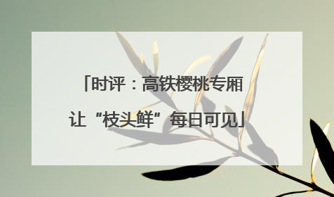 时评：高铁樱桃专厢 让“枝头鲜”每日可见