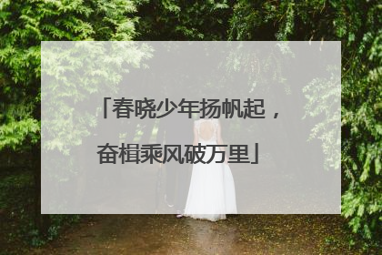 春晓少年扬帆起，奋楫乘风破万里