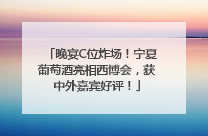 晚宴C位炸场！宁夏葡萄酒亮相西博会，获中外嘉宾好评！