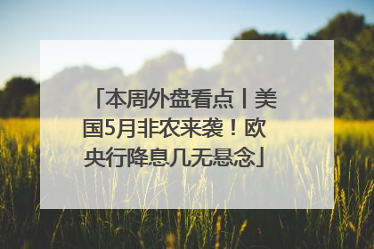 本周外盘看点丨美国5月非农来袭！欧央行降息几无悬念