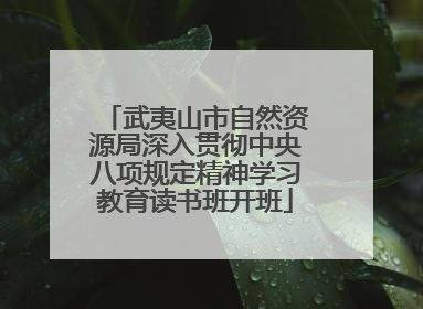 武夷山市自然资源局深入贯彻中央八项规定精神学习教育读书班开班