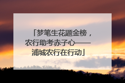 梦笔生花题金榜，农行助考赤子心——浦城农行在行动