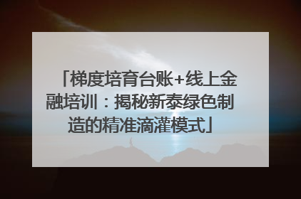 梯度培育台账+线上金融培训：揭秘新泰绿色制造的精准滴灌模式