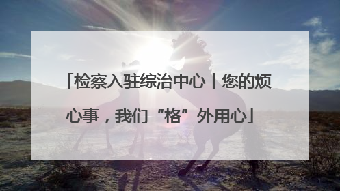 检察入驻综治中心丨您的烦心事，我们“格”外用心
