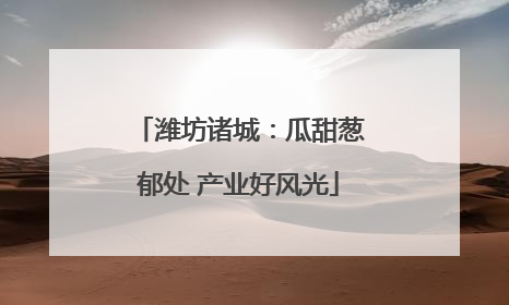 潍坊诸城：瓜甜葱郁处 产业好风光