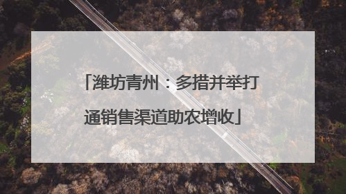 潍坊青州：多措并举打通销售渠道助农增收