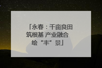 永春：千亩良田筑根基 产业融合绘“丰”景