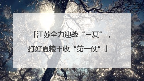 江苏全力迎战“三夏”，打好夏粮丰收“第一仗”