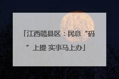 江西赣县区：民意“码”上提 实事马上办