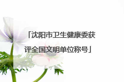 沈阳市卫生健康委获评全国文明单位称号