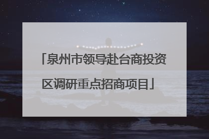 泉州市领导赴台商投资区调研重点招商项目