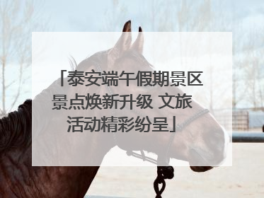 泰安端午假期景区景点焕新升级 文旅活动精彩纷呈