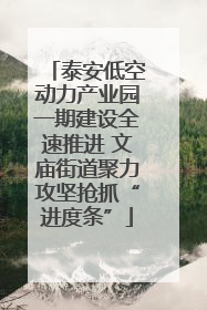 泰安低空动力产业园一期建设全速推进 文庙街道聚力攻坚抢抓“进度条”