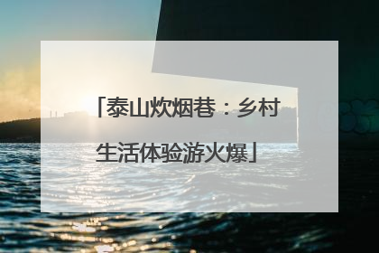 泰山炊烟巷：乡村生活体验游火爆