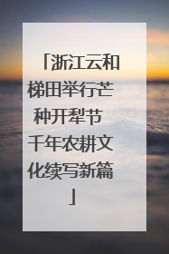 浙江云和梯田举行芒种开犁节 千年农耕文化续写新篇