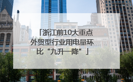 浙江前10大重点外贸型行业用电量环比“九升一降”