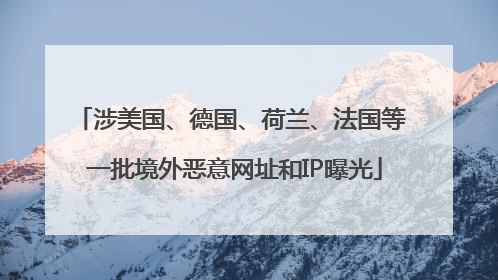 涉美国、德国、荷兰、法国等 一批境外恶意网址和IP曝光